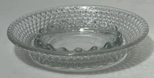Vintage Ashtray Cut Glass Round Hobnail Diamond Pattern Clear 5" VTG Ashtray