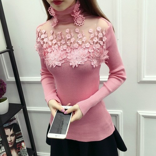 Lady Lace Sweater Jumper Knitwear 