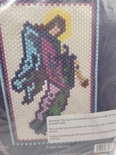 Herrschners ANGEL Beaded Banner Bead Christmas Craft Kit 9.75" X 14" PRETTY 