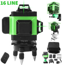 Laser Level 16 Line Green Self Leveling 4D 360° Cross Measure Tool Kit & Tripod