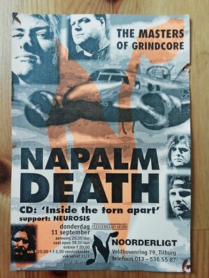 Napalm Death - Inside the torn apart Tour ticket Tilburg Noorderligt grindcore 