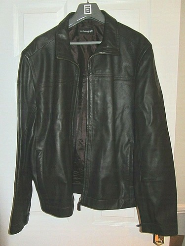 MENS **AUTOGRAPH** BROWN REAL LEATHER F 