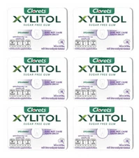 6 X Clorets Xylitol Spearmint Mint Sugar-free Chewing Gum Anti tooth decay 11.2g