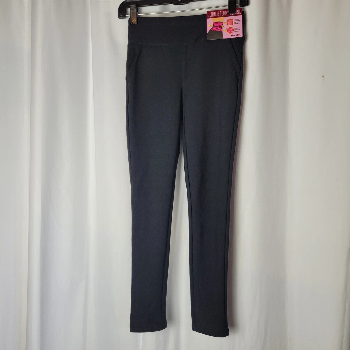 NEW - Small - SHOSHO Tummy Control Black Leggings - Pockets - Layered  Waistband