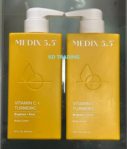 (2-Pack) MEDIX 5.5 ~ VITAMIN C + TURMERIC Brightening Firming BODY CREAM 444ml