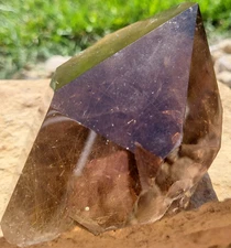 Golden Rutile Tower Freeform Point Smokey Polished Free Form Crystal Rutilated