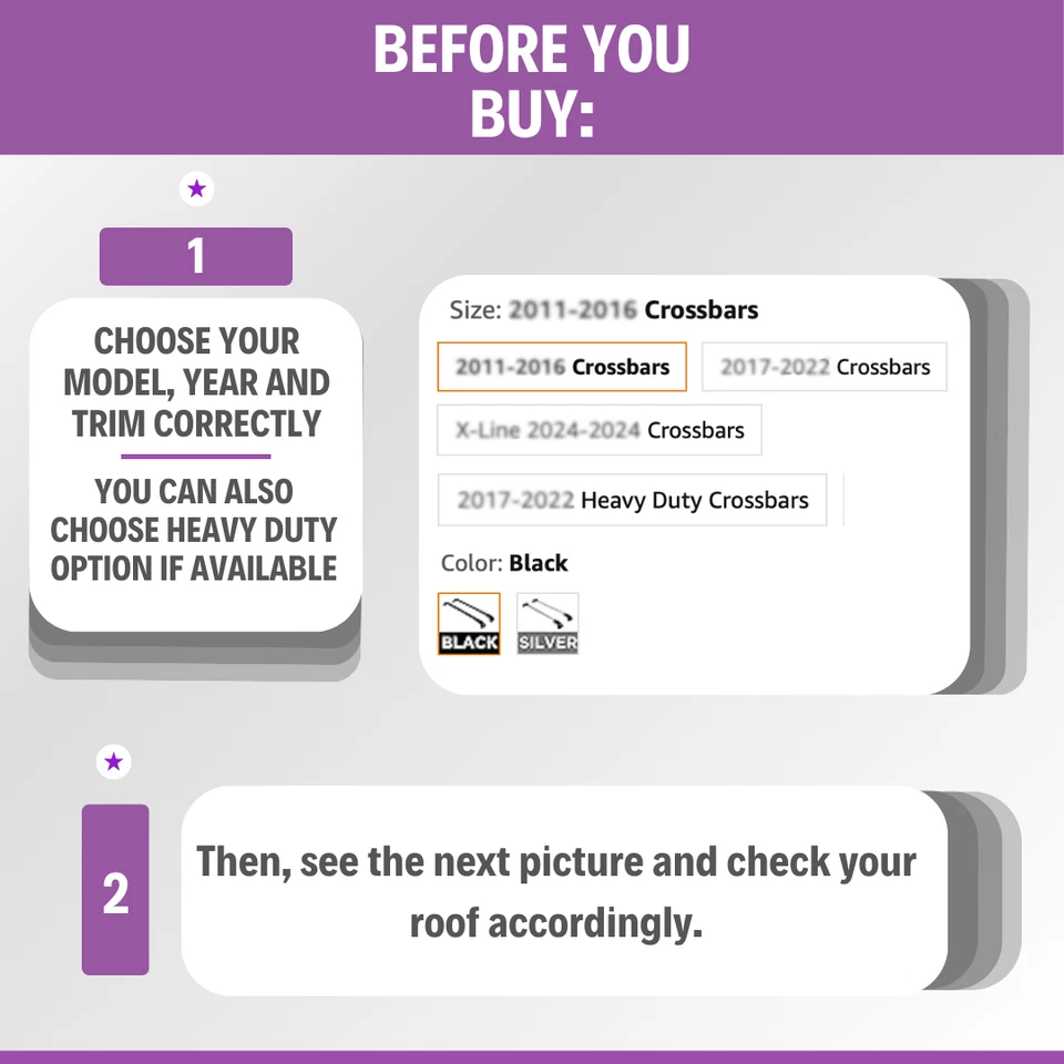 Fits Mercedes-Benz GLC300 2016-2022 2PCS Roof Rack Cross Bars 165 LBS - Изображение 2 из 4