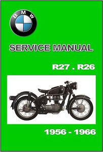 Bmw Workshop Manual R26 R27 1956 To 1966 Factory Service Repair Maintenance Ebay