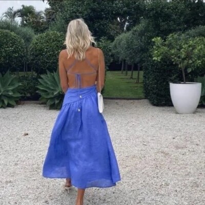 zimmermann tropicana asymmetric open back dress zimmermann asymmetric midi dress Zimmermann