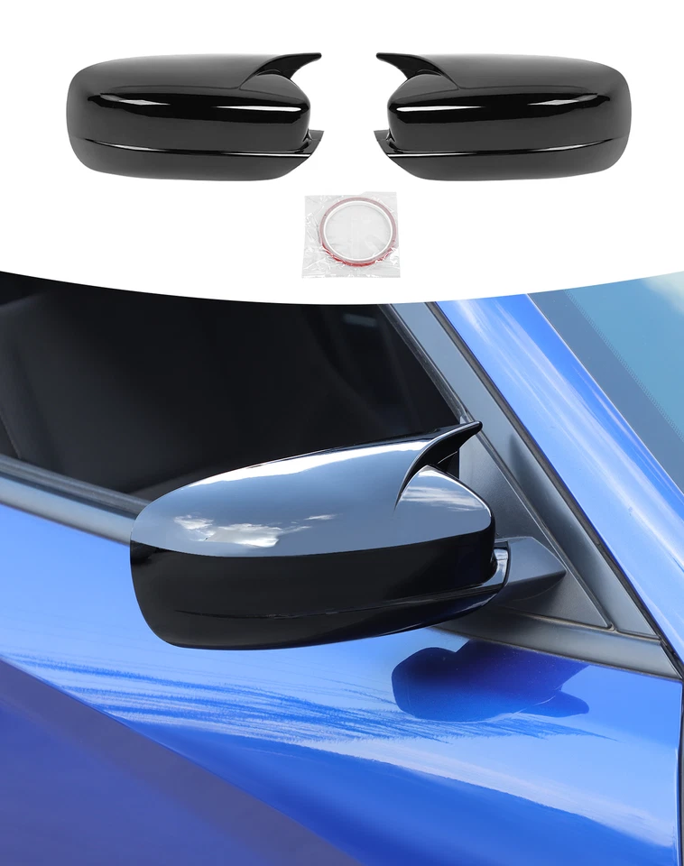 FOR 11-23 DODGE CHARGER SCAT SRT M STYLE GLOSS BLACK SIDE VIEW MIRROR COVER CAP Foto 3 de 4