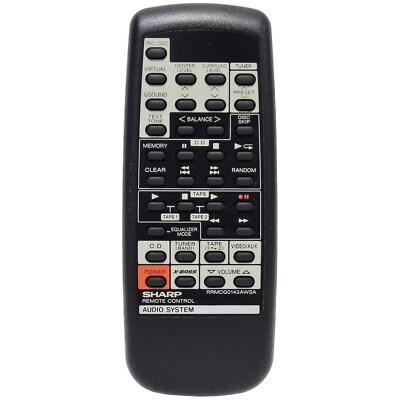 Sharp RRMCG0143AWSA Factory Original Audio System Remote CD-C452, CD-C452C
