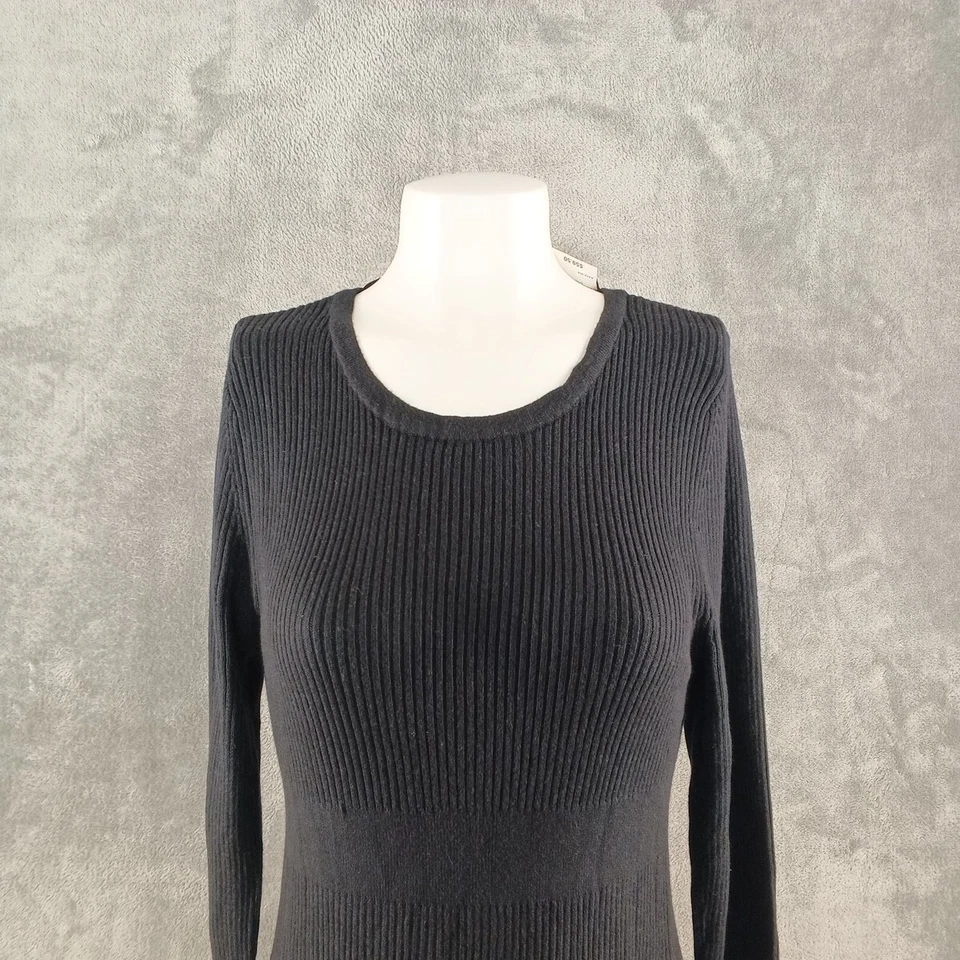 NUEVO CON ETIQUETAS $59 Vestido Suéter Acanalado Ajustado Style&Co Pequeño GRANDE Negro Mezcla Rayón Foto 3 de 4
