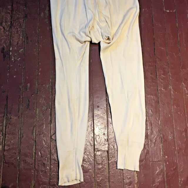 Vtg 1950/60's Men’s HANES Long Johns Underwear Size 40 Button Front Fly