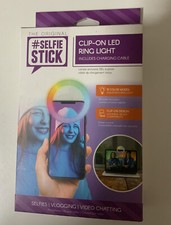 The Original Selfie Stick Clip on LED Ring Light -18 Color Modes