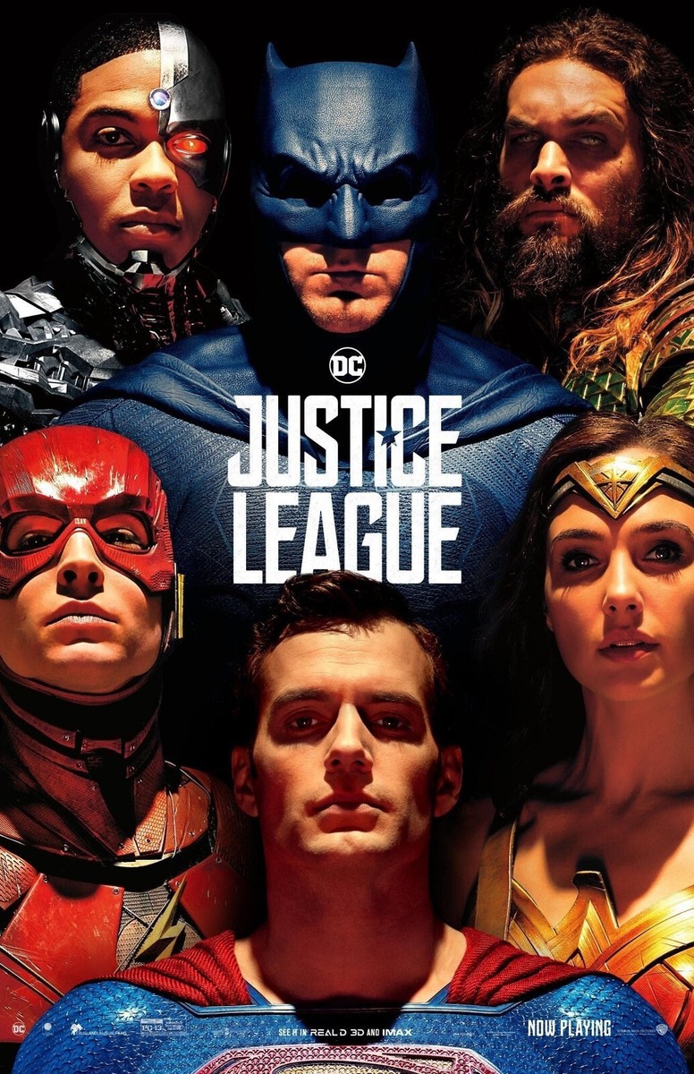 AA2568 Justice League Film By Joss Whedon 2017 Full Cast Movie Poster 11x17