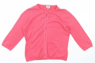 Bay Damen rosa Rundhalsausschnitt Baumwollmischung Cardigan Größe 10 - Haken und Ösen