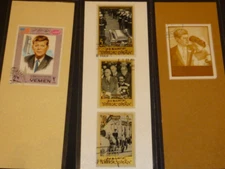 3 BOOKMARKS~YEMEN &SOUTH ARABIA & UMM ~POSTAGE STAMPS~Laminated~JOHN F KENNEDY