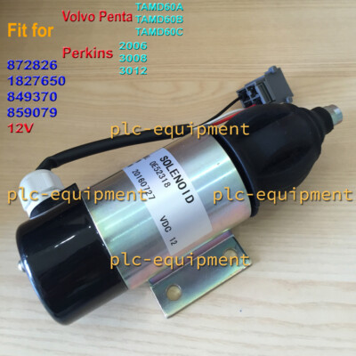 12V Solenoid Valve 872826 1827650 Fit for Volvo Pent TAMD60A Perkins 2006 3008