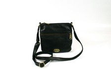 Authentic Fossil Long Live Vintage Black Leather Crossbody Shoulder Bag