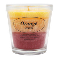 Duftkerze Im Glas, Orange, 100% Pflanzliches Stearin, Kerzenfarm Hahn, Mit Reine