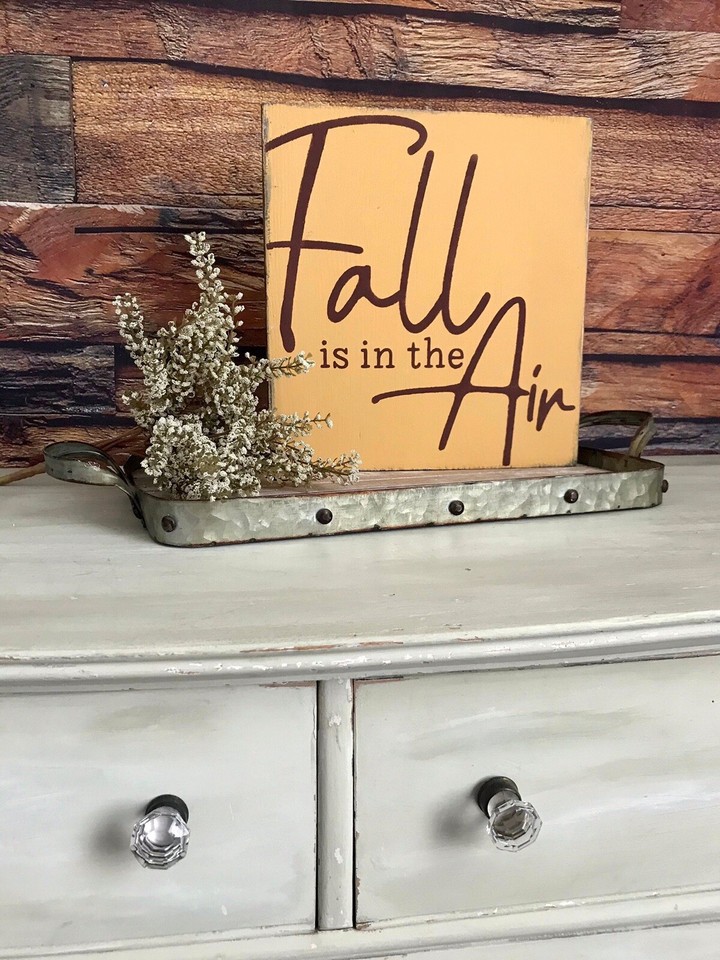 Fall Is In The Air Sign / Primitive Sign / Rustic Fall Sign / Fall Wall ...