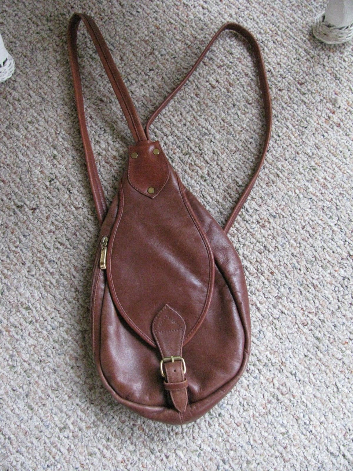 Hidesign brown leather backpack shoulder bag Gem