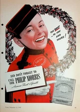 Original 1940 Cigarette AD: Philip Morris, American's finest Cigarette