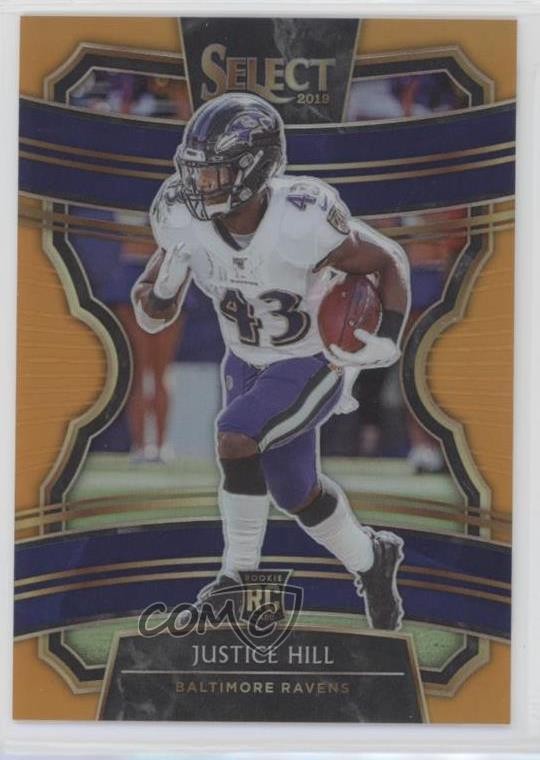 2019 Panini Select Concourse Orange Prizm 1/49 Justice Hill #28 Rookie RC 0c6