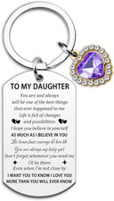 To My Daughter Keychain Mothers Day Gifts for Daughter Gifts from Mom Dad Inspir
