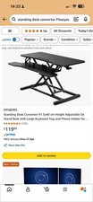 Fitueyes Standing Desk Height Adjustable Dual Monitor Stand with Storage