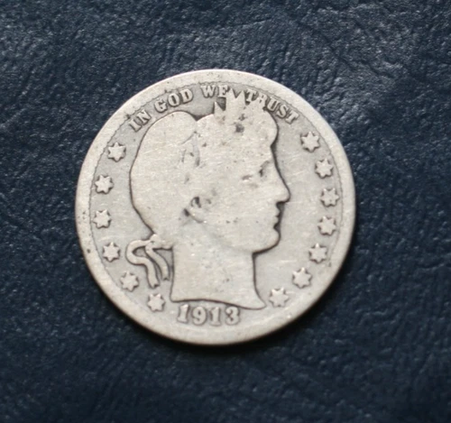 1913 D BARBER QUARTER  *GOOD to VG DETAILS*