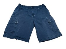 Vintage OP Ocean Pacific Sport Men  s Blue Cargo Elastic Waist Shorts Size M As