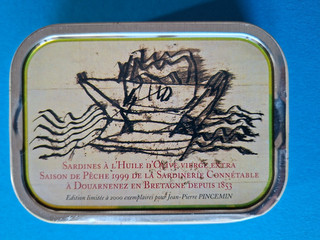 Boîte de sardines vide millésime 1999 éd. limitée à 2000 ex par J P Pincemin