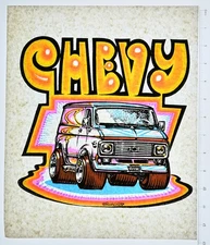 Original VINTAGE 1970s Heat Transfer | Roach 1973 Chevy Van Psychedelic