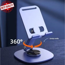 Foldable Metal Phone Stand - 360 Rotating Compact Holder for Smartphones, Table