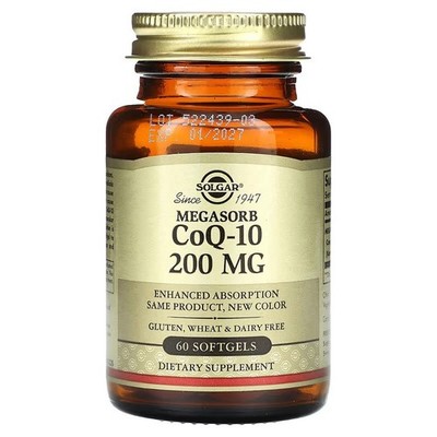 Solgar Megasorb CoQ-10 200mg 60 Softgels EXP 04/28