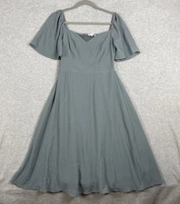 Baltic Born Flutter Sleeve Midi Dress Womens Size