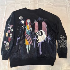 Disney Nightmare Before Christmas Sweatshirt Womens L Jack Sally Lock Shock