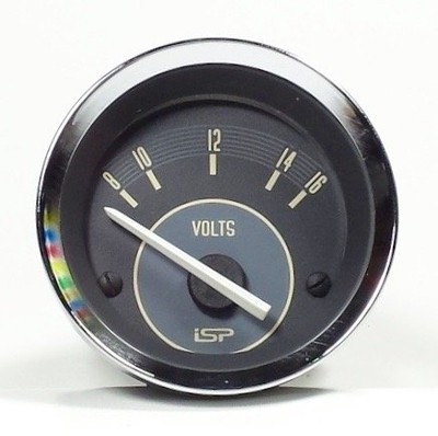 VW ISP VINTAGE SERIES BEIGE VOLTMETER GAUGE 2-1/16'' BUG BUS GHIA SUPER BEETLE