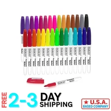 Vivid 30 Color Permanent Markers - Quick-Drying, Waterproof, Non-Toxic Art Set