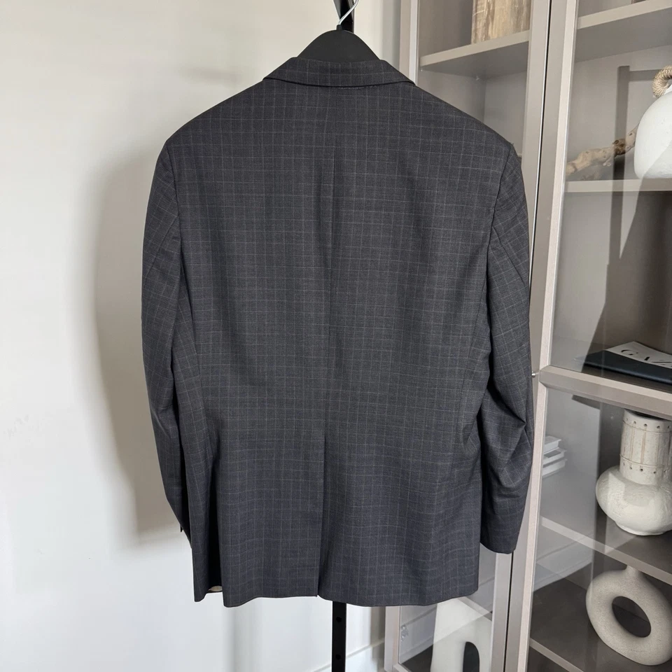 Blazer Abrigo Deportivo Paul Stuart Lana Cachemira Gris Ventana Pecho Único 44L Foto 4 de 4