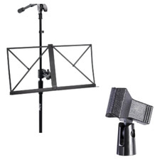 Clamp-On Mic Stand Sheet Music Bookplate Clothespin-Style Mic Clip Bundle