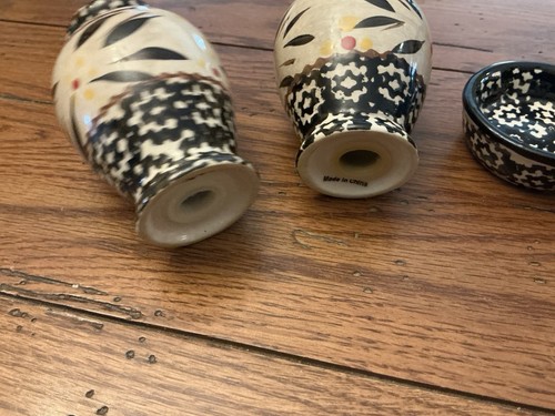 Porcelain Salt & Pepper Shakers with Handled Carrier by Temp-tations LLC - Picture 4 of 5