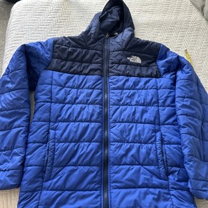 The North Face Down Jacket Boys X L Black Blue Reversible  Quilted Puffer