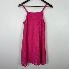 Kaari Blue Dress Small Pink Lace Cottagecore Coquette Soft Girl Resort  Boho