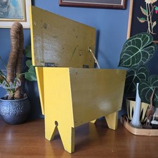 Wooden foot stool lift up top storage Vintage home decor kitchen storage hall 