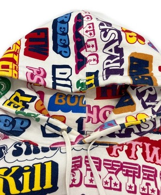 Hysteric Glamour × SUPREME Text Hooded Sweatshirt Size: M White
