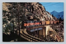 Vintage Milwaukee Road Train Fish Creek Montana Lithograph Postcard