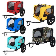 Foldable Pet Bicycle Trailer Stroller 66lb Load Waterproof Dog Cat Bike Carrier