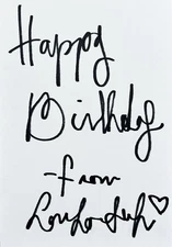 Lou Lou Safran Signed In Person 4x6 Index Card In Top Loader - Happy Birthday